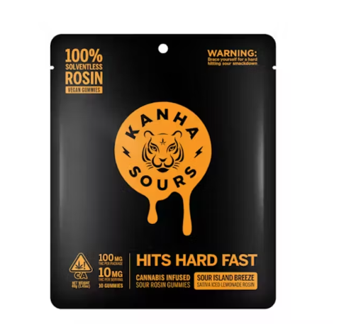 Kanha Sour Island Breeze Rosin Gummies 100mg 10pk