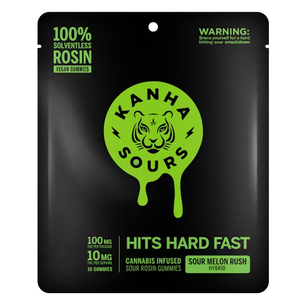 Kanha Sour Melon Rush Rosin Gummies 100mg 10pk