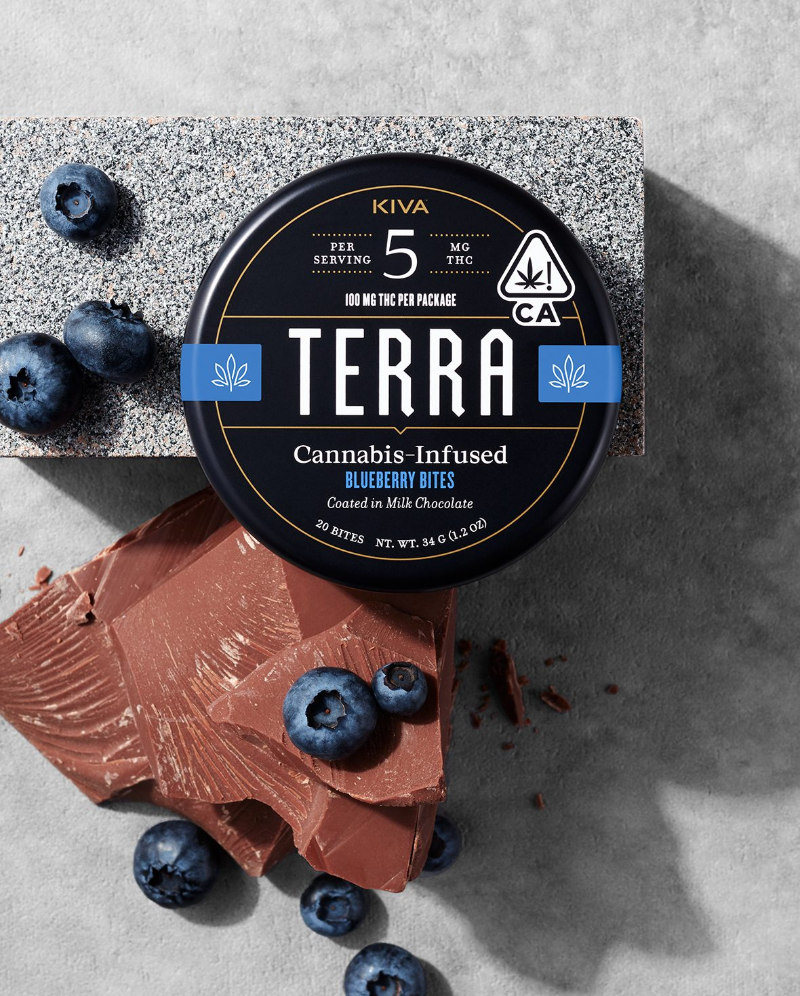 Kiva - Terra Blueberry Milk Chocolate Bites 100mg