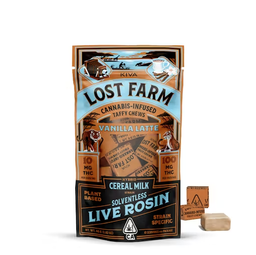 Kiva Lost Farm Live Rosin Chews Vanilla Latte