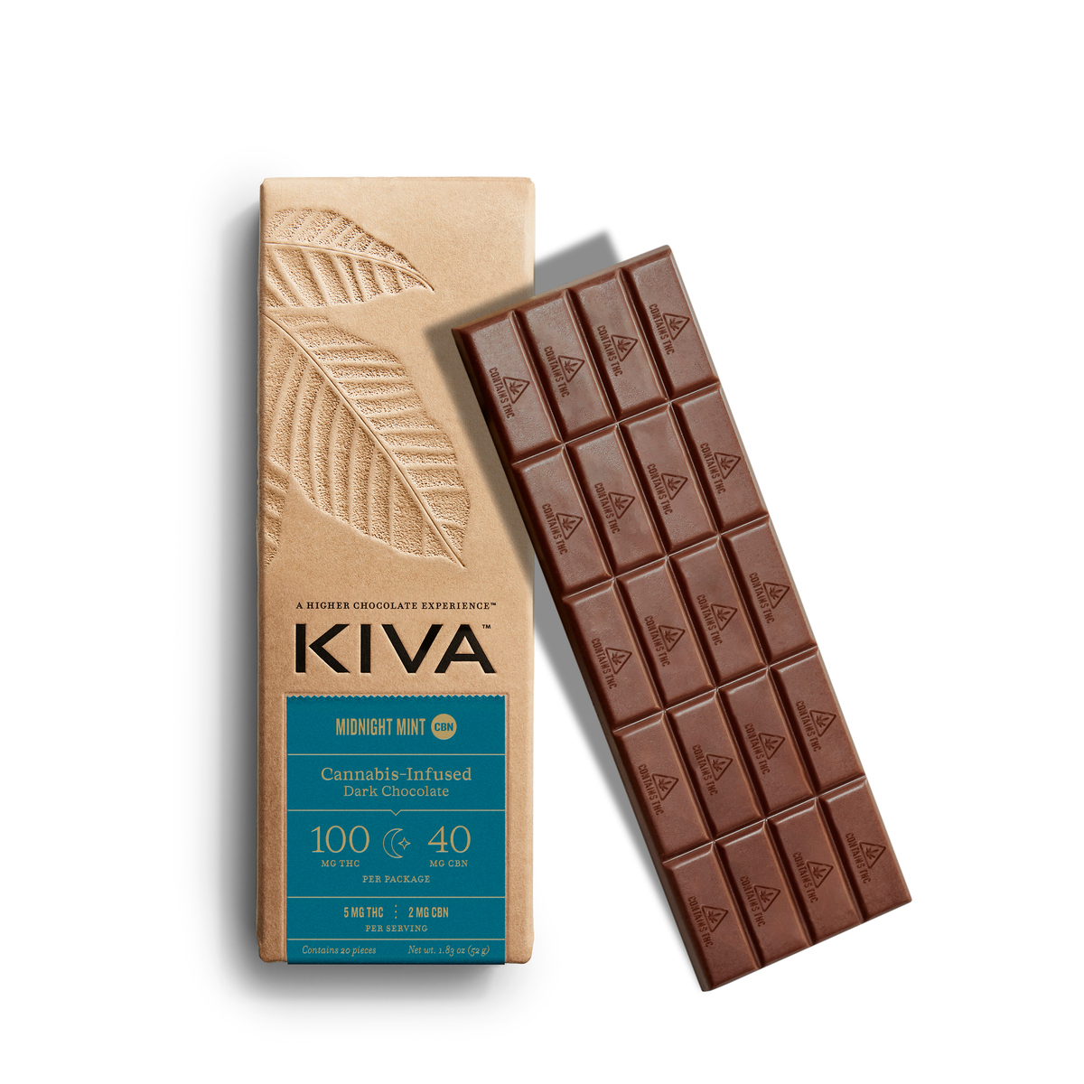 Midnight Mint Dark Chocolate (5:1 THC:CBN) | 20pk | 100mg