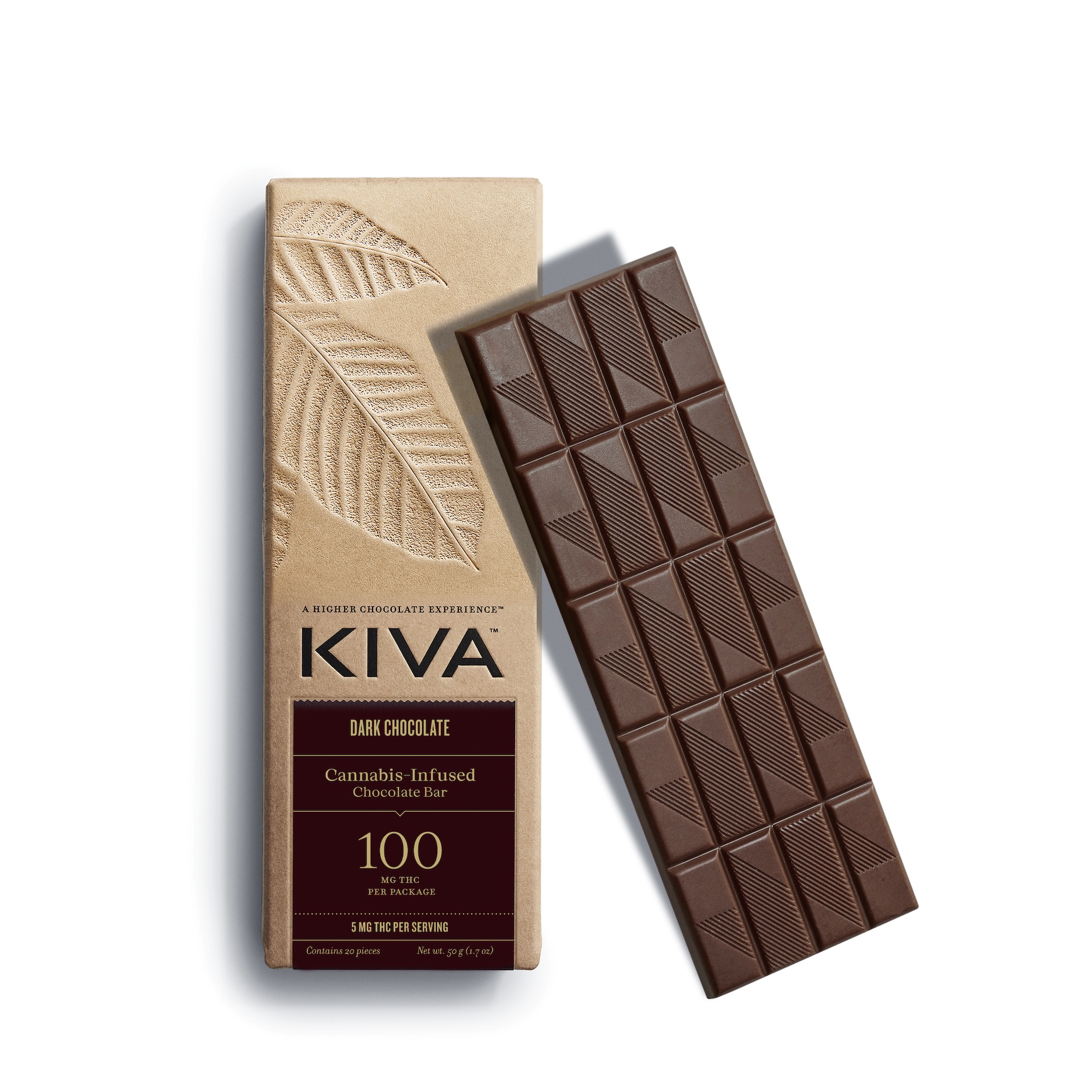 Dark Chocolate Bar 100mg | Kiva