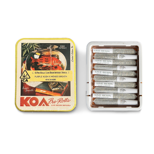 KOA CANNABIS CO. - Purple Kush x Mendo Breath Infused 10pk - 3.5g - Preroll