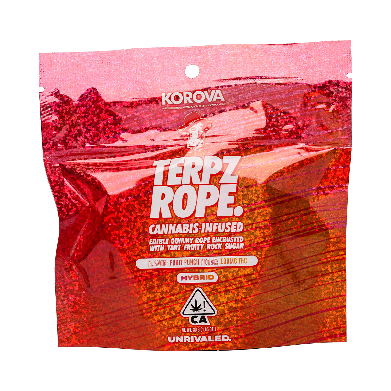 Korova Fruit Punch Terpz Rope Edibles Strain (hybrid), 100mg