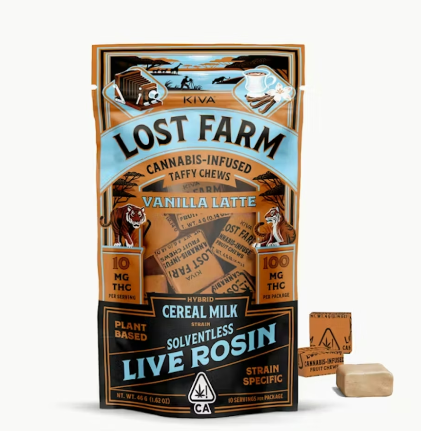 Kiva Lost Farms Live Rosin Chews Vanilla Latte