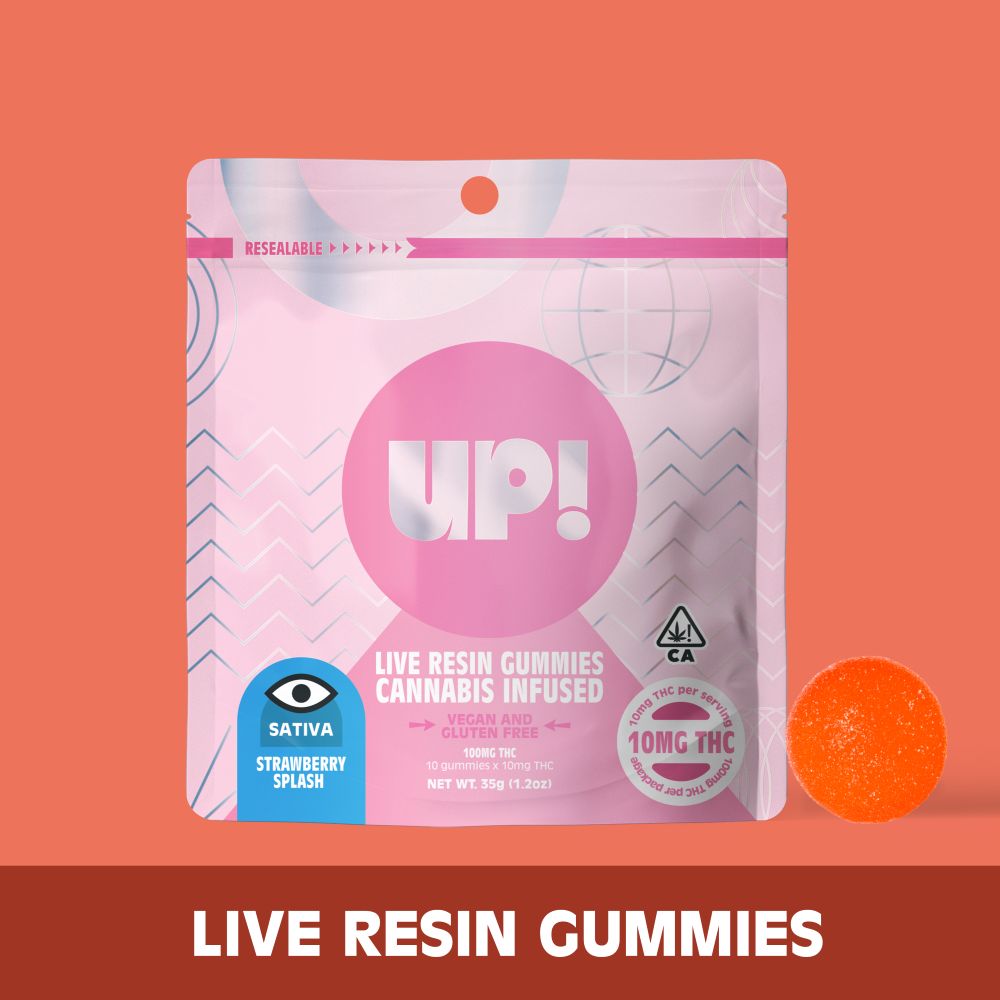 UP!: Strawberry Punch Live Resin Gummies 10 Piece/100mg (S)