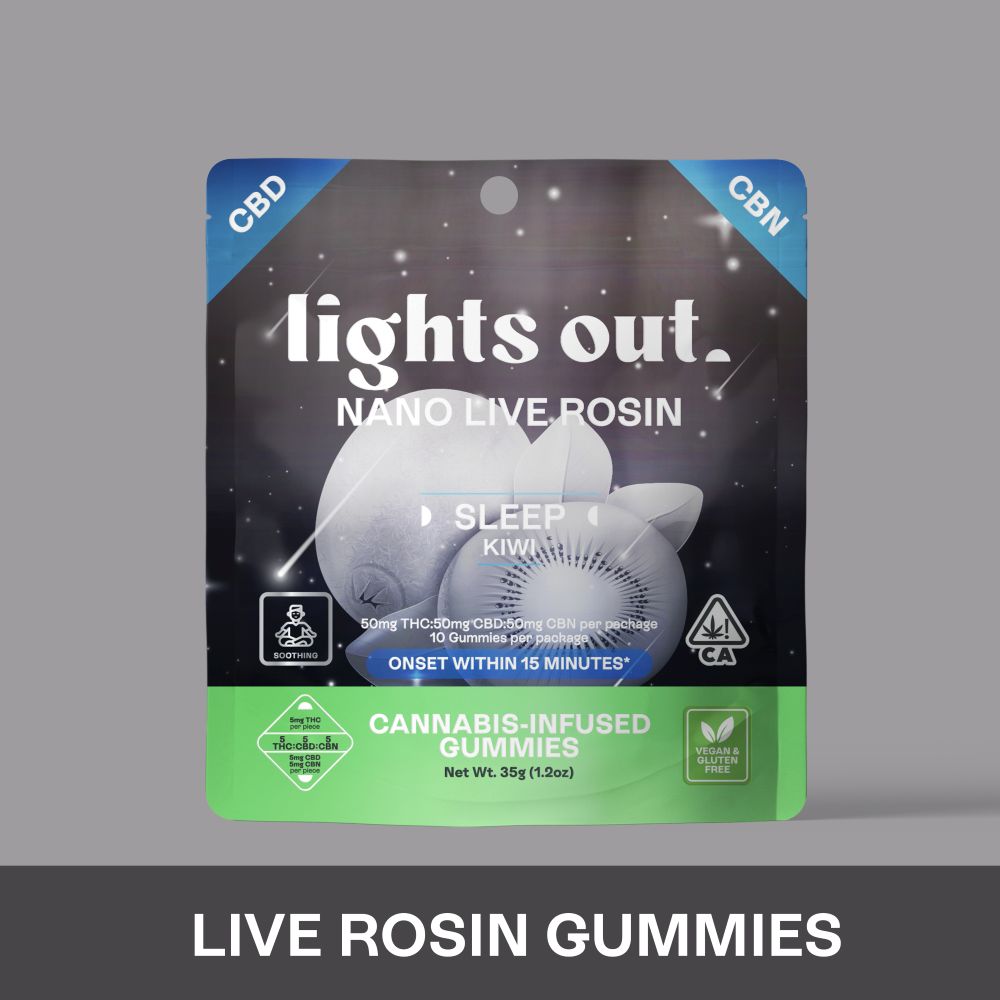 LIGHTS OUT: Kiwi Live Rosin Sleep Gummies 10-Piece/100mg (I)