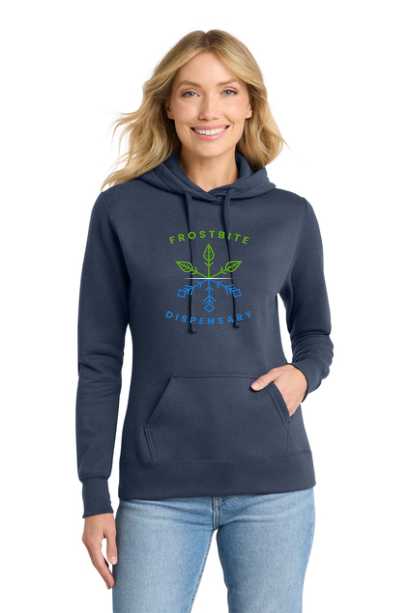 Women's Fleece Pullover - Navy Hooded Sweatshirt - M