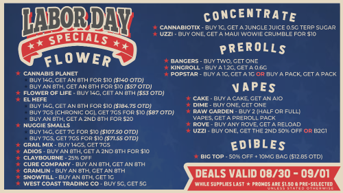 Labor Day Specials