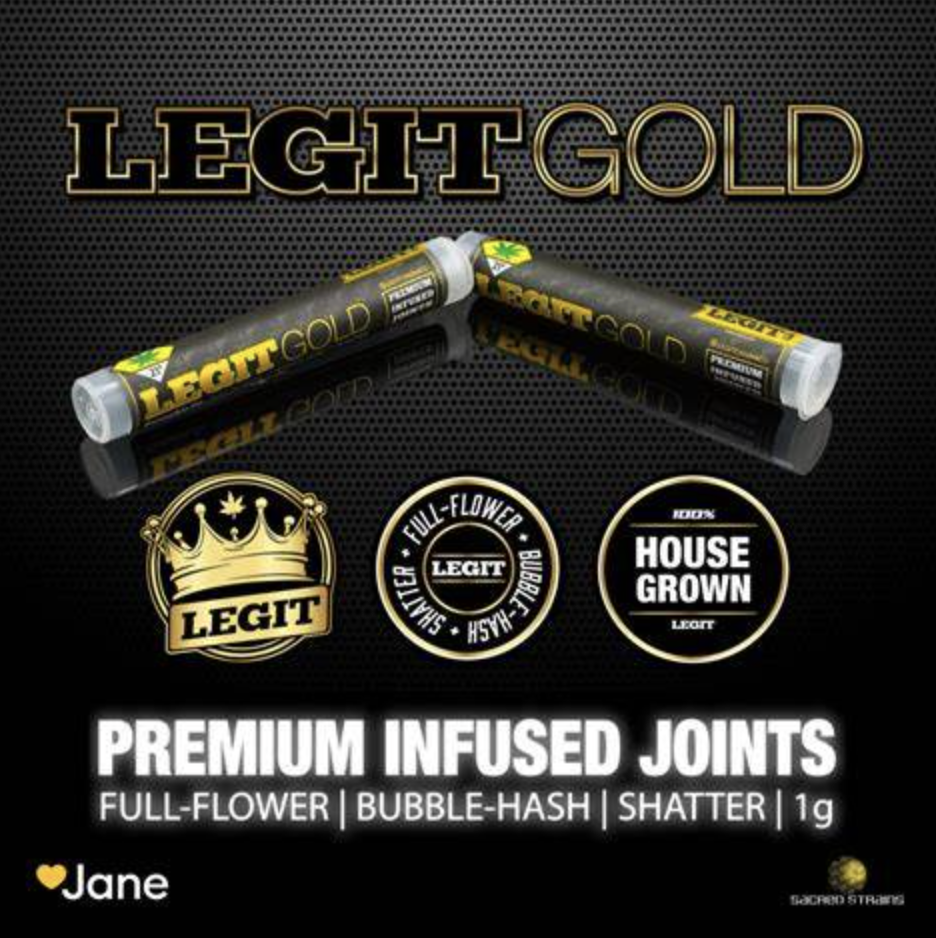 Legit Gold | Banana Cake |Infused Pre-roll |DOH| 1g