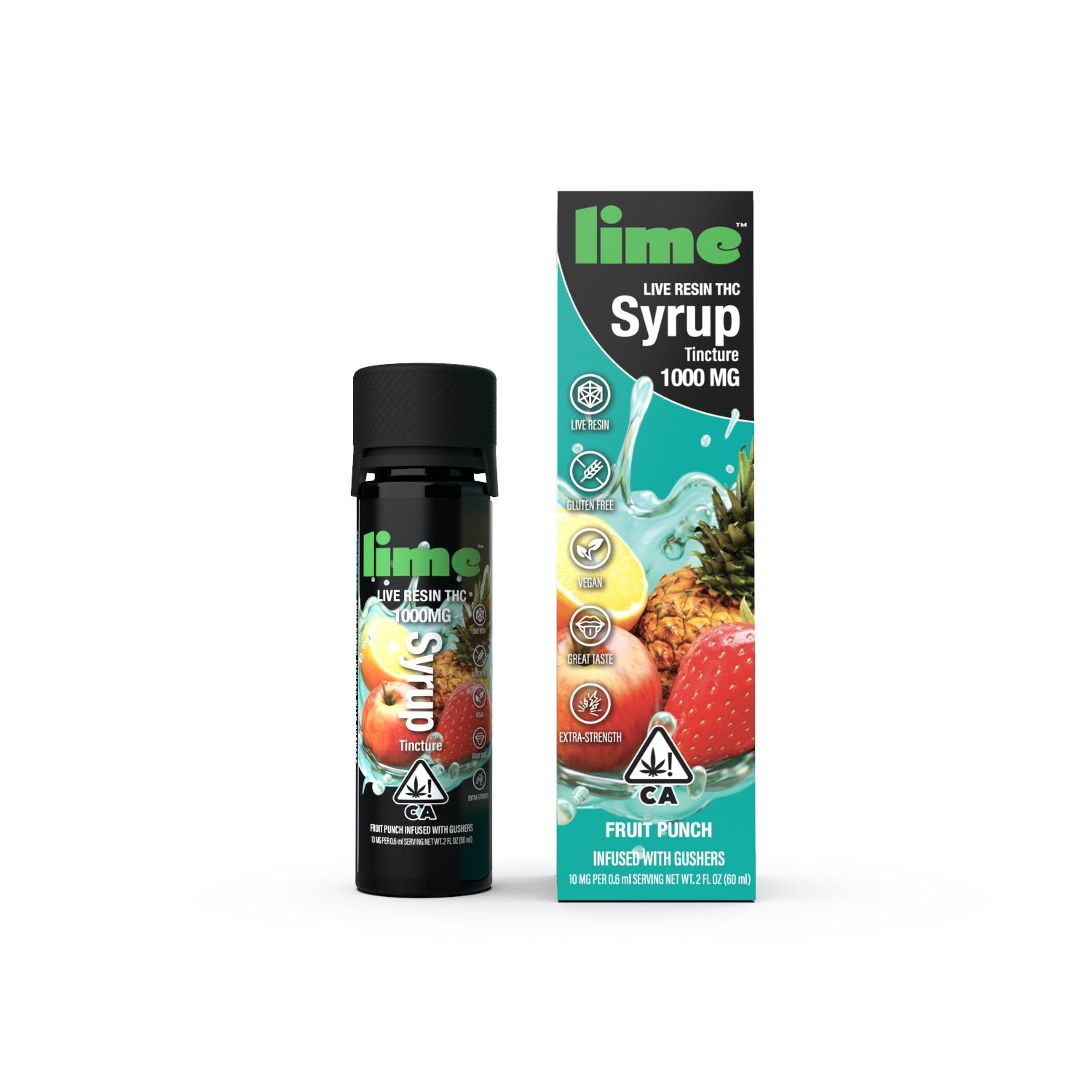 Lime - THC Syrup - Fruit Punch Gushers- Tincture - 1000mg