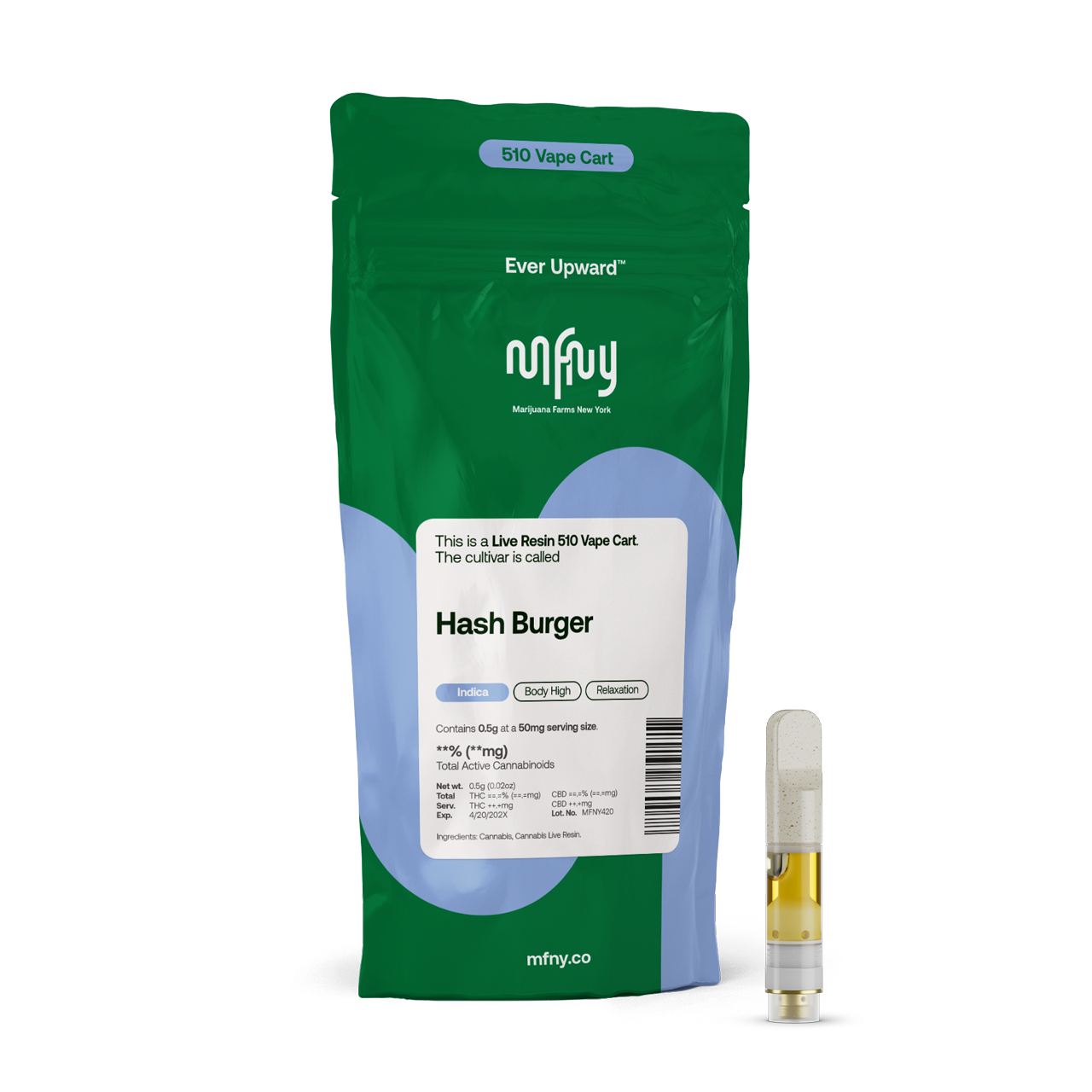 Hash Burger .5g Live Resin 510 Vape Cart | MFNY