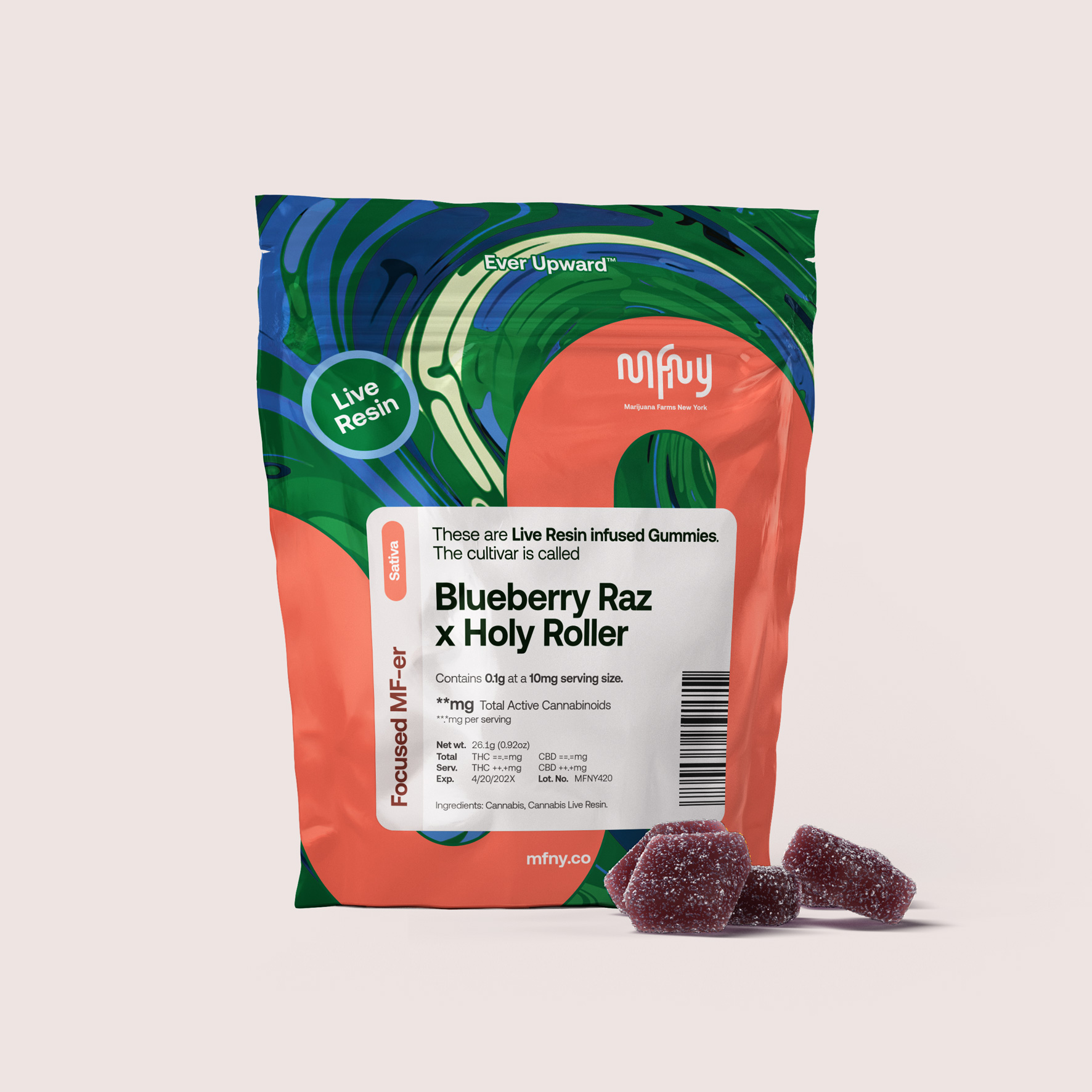 Blueberry Raz x Zativa 10mg Live Resin Gummies 10 Pack | MFNY