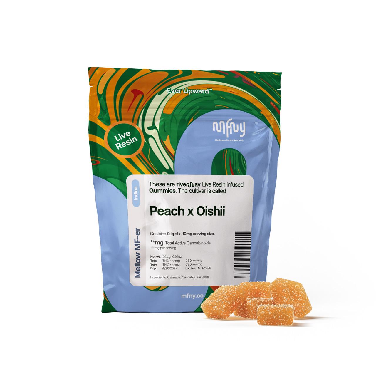 MFNY | Peach x Oishii | Live Resin Gummies | 100mg