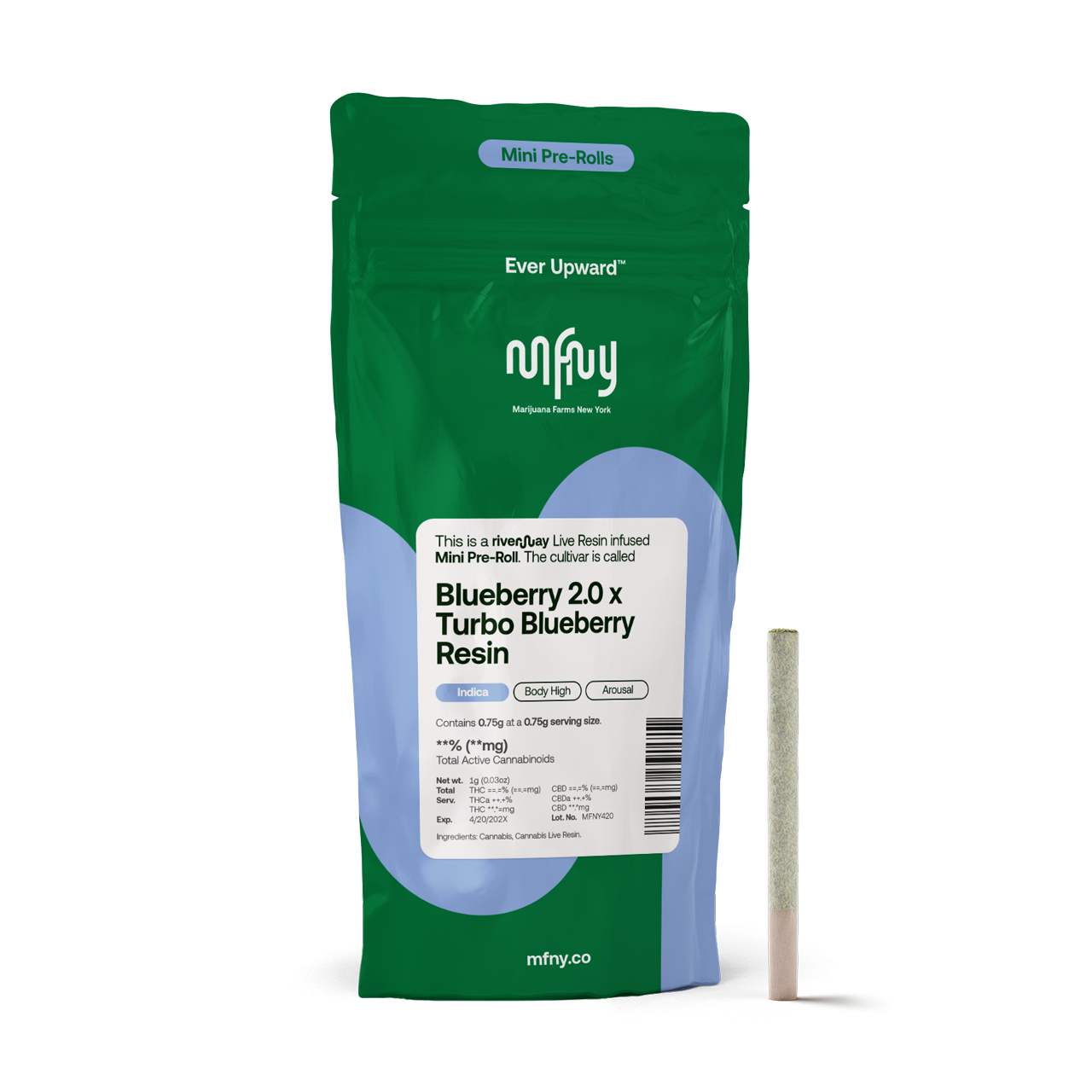 Blueberry 2.0 x Turbo Blueberry Resin .75g Infused Preroll | MFNY