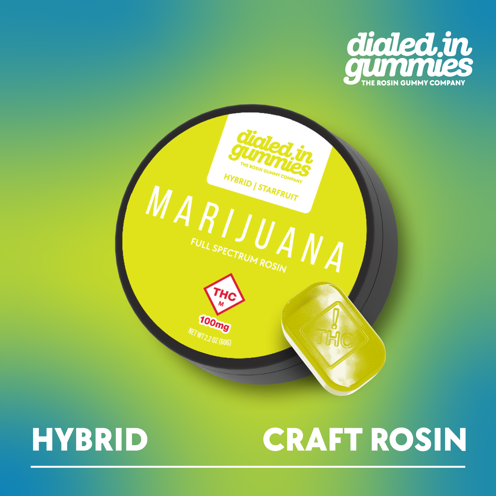 DIALED IN - STARFRUIT 100MG ROSIN GUMMY
