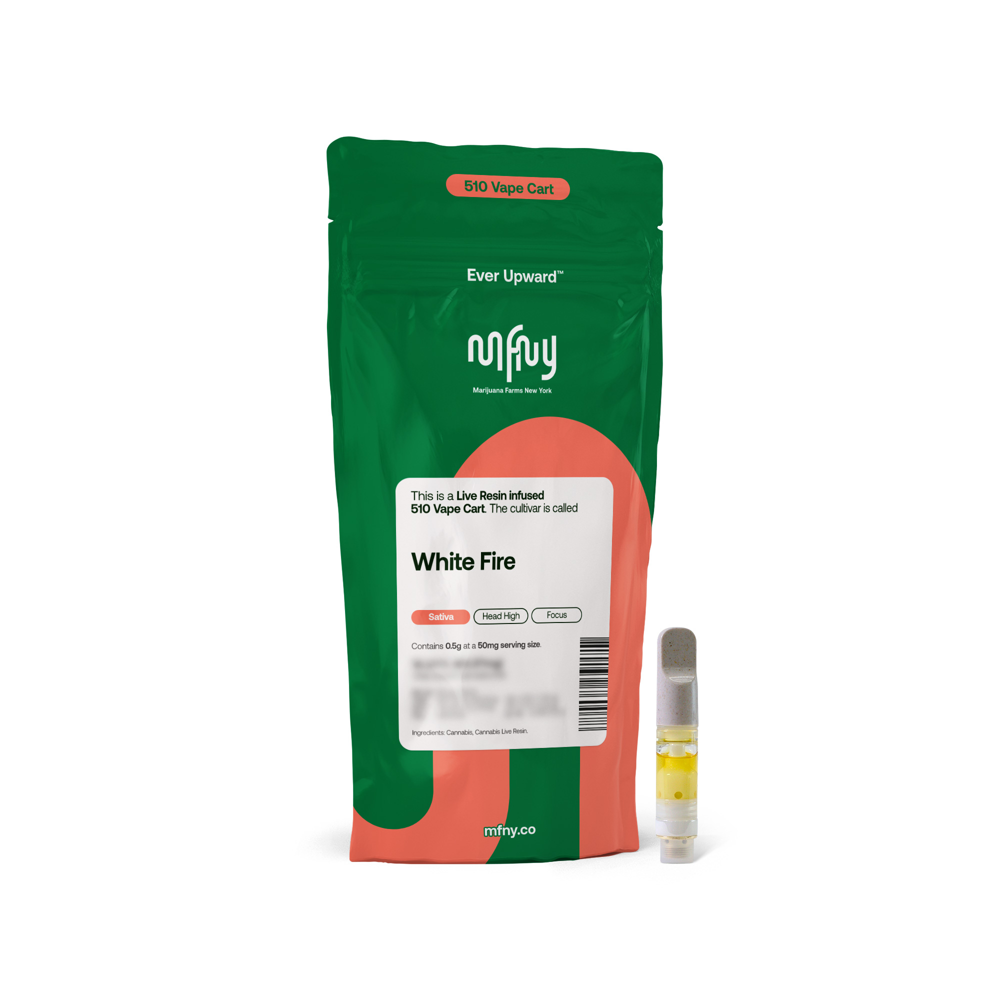 White Fire .5g Live Resin 510 Vape Cart | MFNY