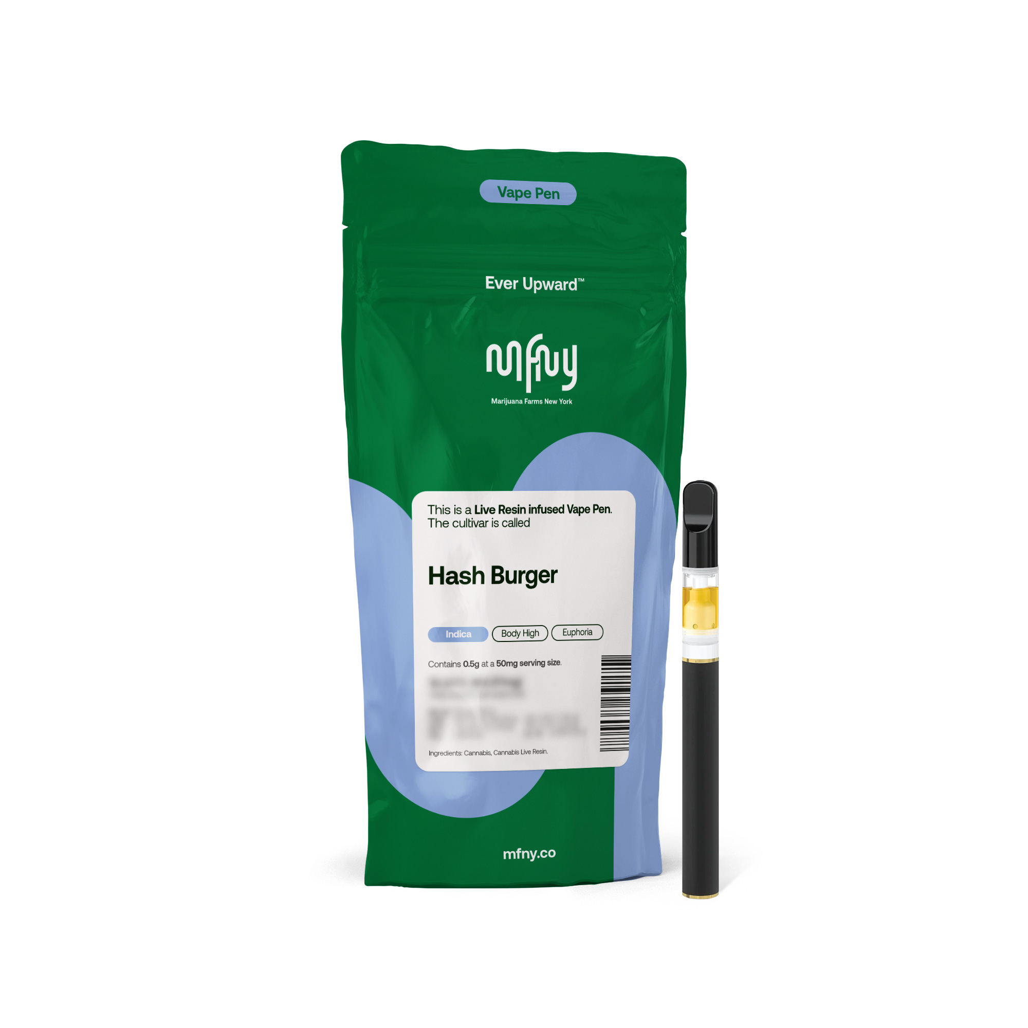 MFNY | Hash Burger | Live Resin | Ready-to-use indica vape