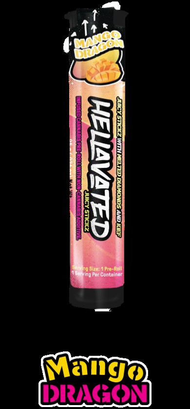 Hellavated Mango Dragon Juicy Stickz Infused Pre-Roll 0.75g