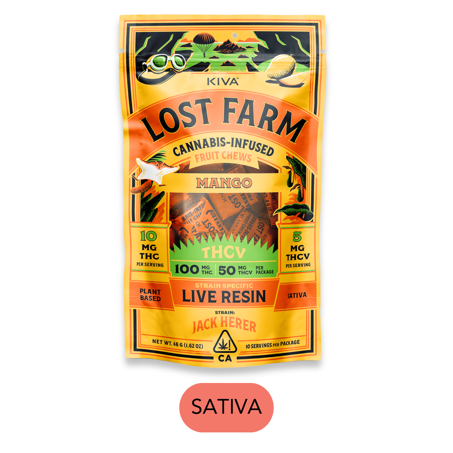 Lost Farm - Chews - Mango Jack Herer Rosin THCV 10:5 - 10pk - 100mg