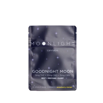 Moonlight | 10-count Goodnight Moon THC/CBD/CBN Gummies | Strawberry Mango