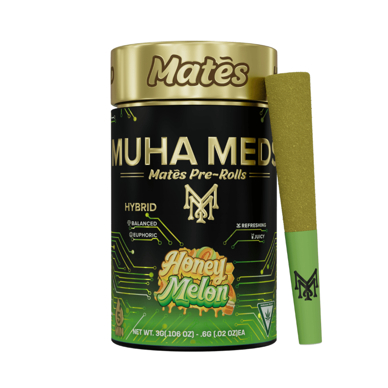 Muha Meds - Honey Melon Kief Coated Mates Infused Preroll 5pk 3g