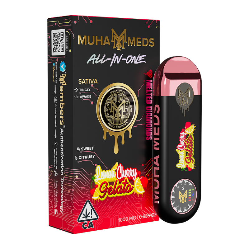 Muha Meds - Lemon Cherry Gelato Melted Diamonds AIO 1g
