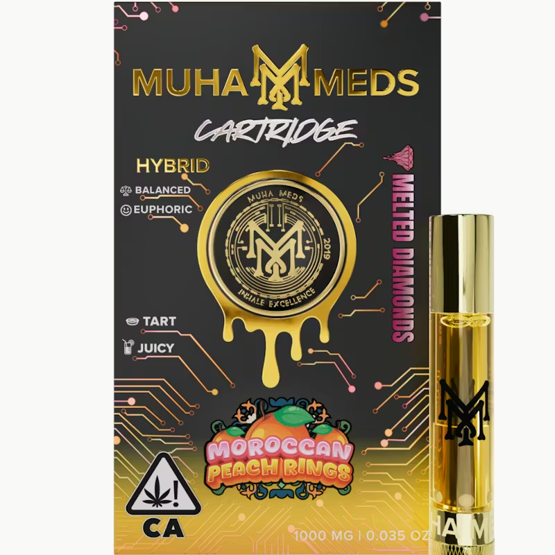 Muha Meds - Moroccan Peach Rings Melted Diamonds Vape 1g