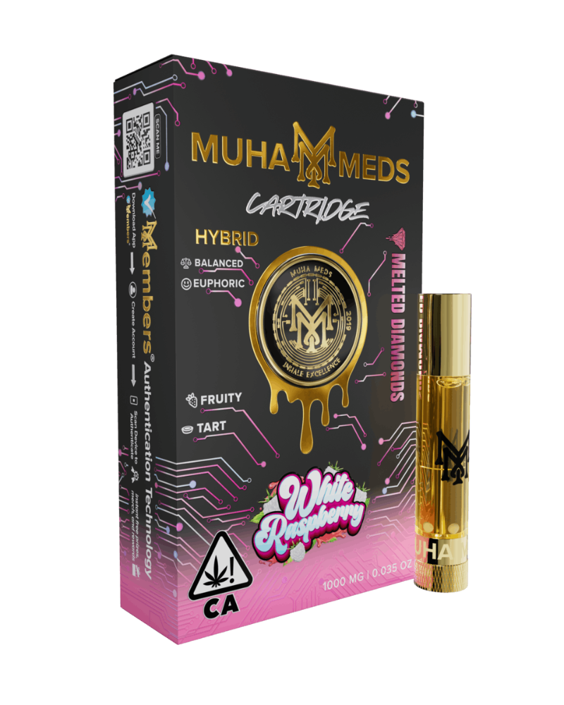 Muha Meds - White Raspberry Melted Diamonds Vape 1g