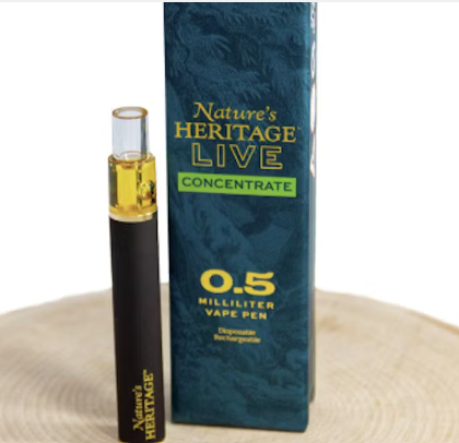 Nature's Heritage Chocolatina .5g Live Rosin Disposable