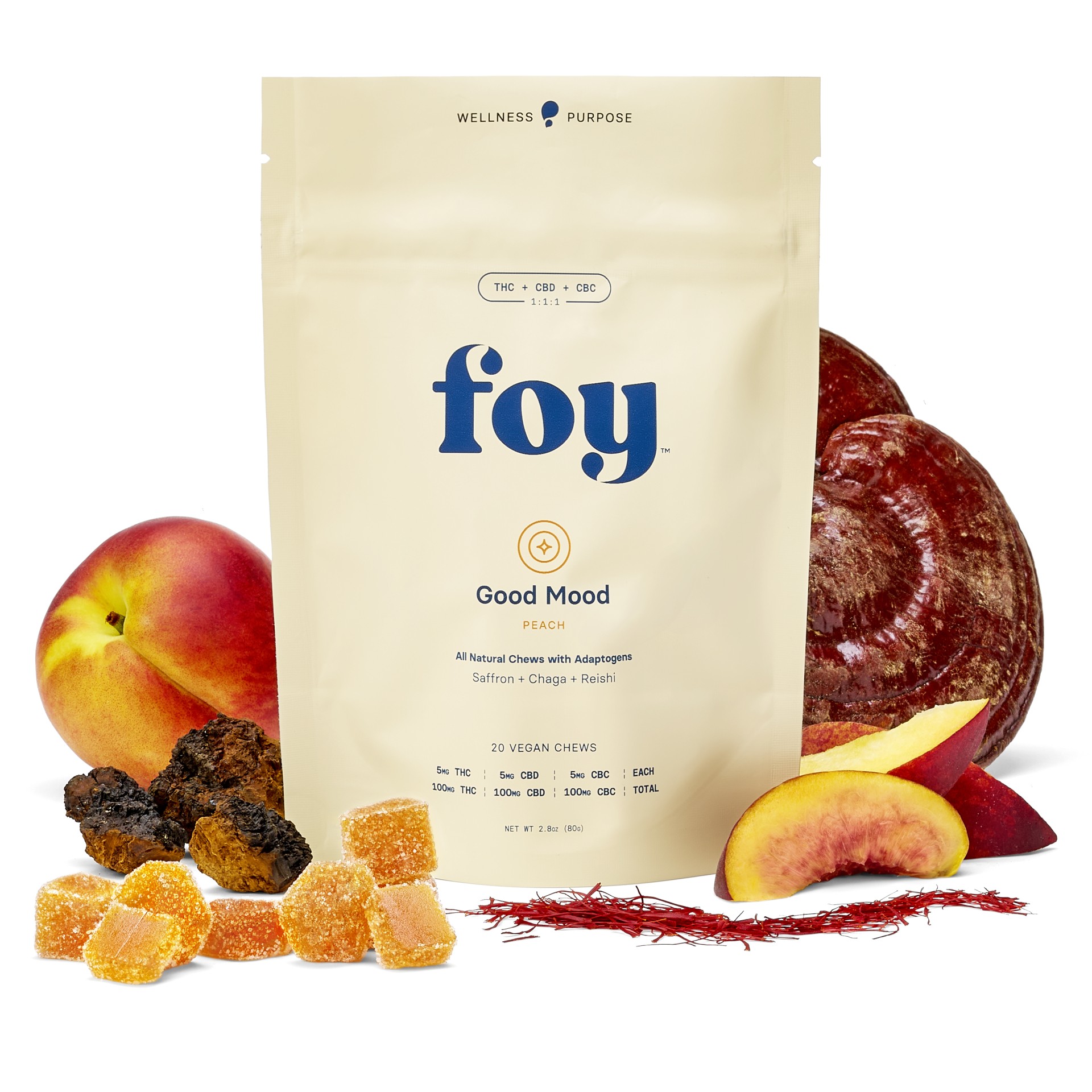 FOY | Good Mood Chews 1:1:1 (THC:CBD:CBC) | 100mg