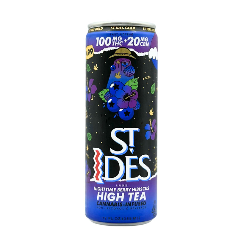 St Ides - High Tea - Nighttime Berry Hibiscus - Beverages - 12oz - 100mg/ 20mg - THC/CBN