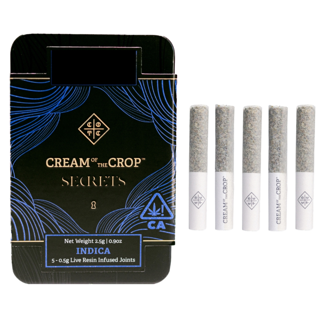 Cream of the Crop - Preroll: Secret Cookies (Live Resin 5-Pack)