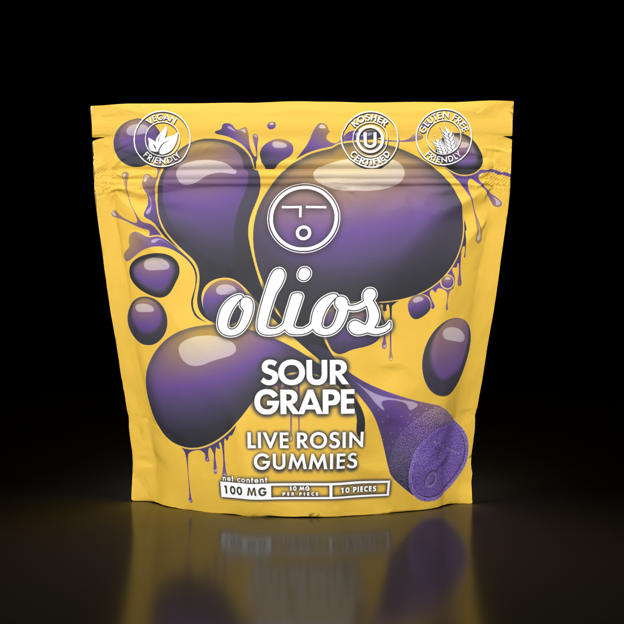 Sour Grape 10mg Live Rosin Gummies 10 Pack | Olio
