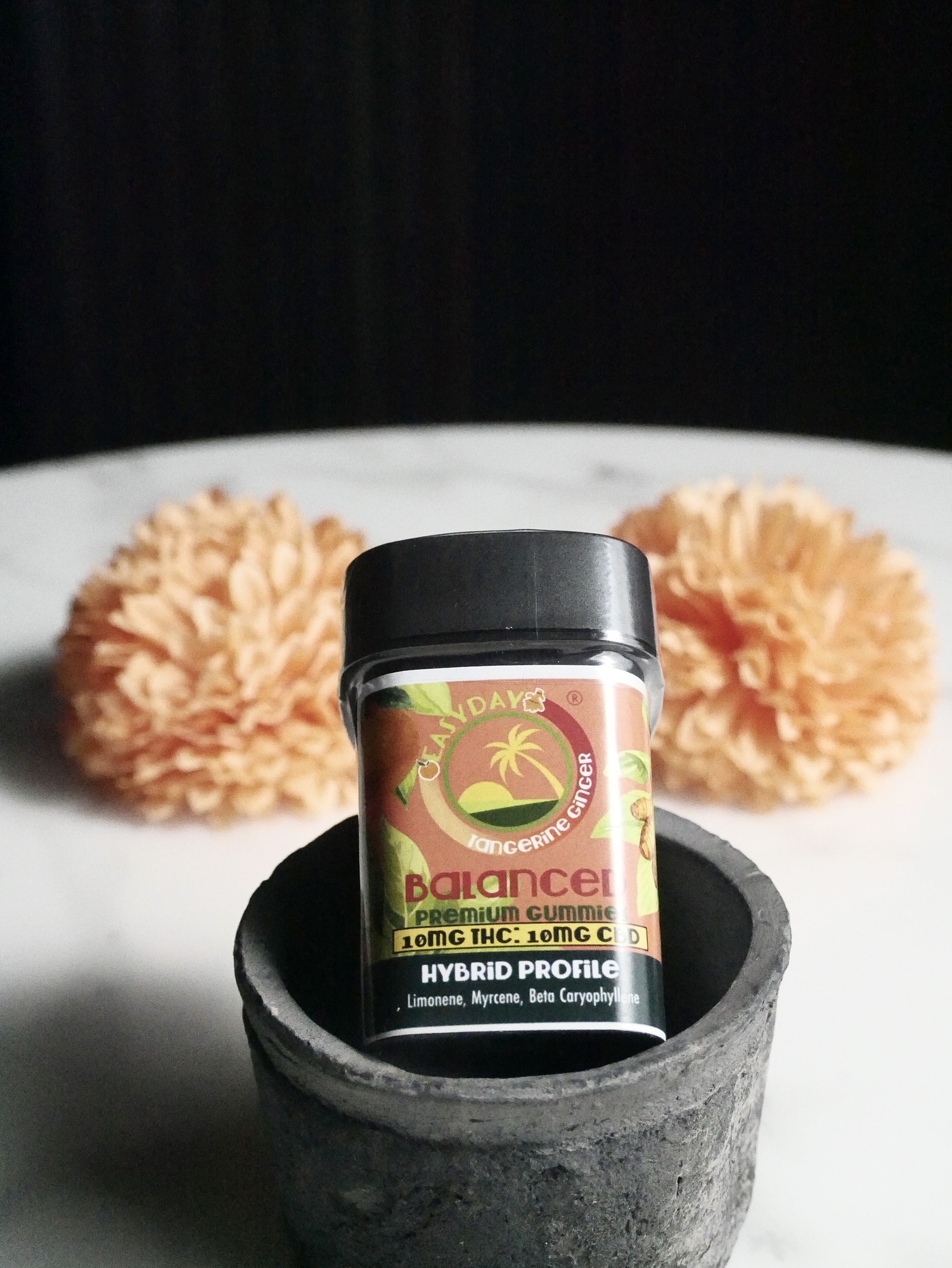 Balanced | Tangerine Ginger Chews 1:1 | 100mg | 10mg THC : 10mg CBD | 10pk