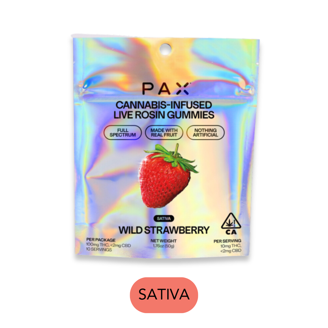 Pax - Live Rosin Gummies - Wild Strawberry - Gummies - 10pk - 100mg