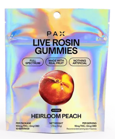 HEIRLOOM PEACH LIVE ROSIN GUMMIES - PAX - 100mg