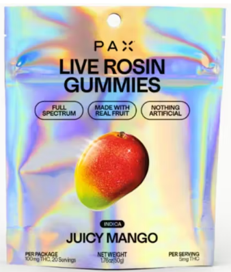 JUICY MANGO LIVE ROSIN GUMMIES - PAX - 100mg