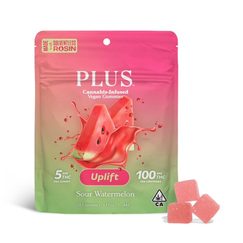 PLUS Sour Watermelon Uplift (S) Rosin Gummies 100mg