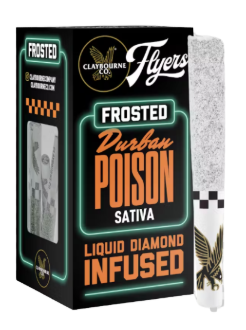 CLAYBOURNE CO: Durban Poison .5g Frosted Infused Pre-Rolls 5pk/2.5g (S)