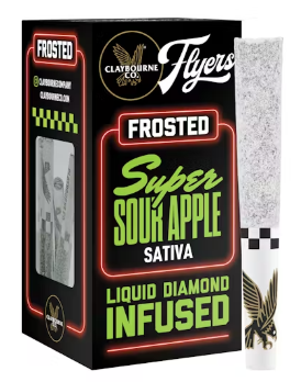 CLAYBOURNE CO: Super Sour Apple .5g Frosted Infused Prerolls 5pk/2.5g (S)
