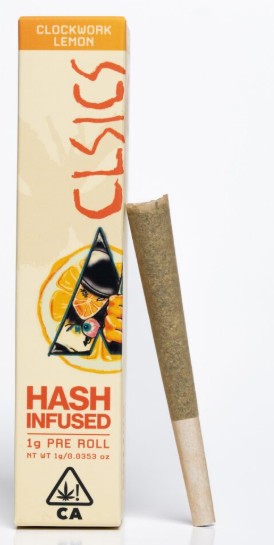 CLSICS: Clockwork Lemon 1g Hash Infused Pre-Roll (S)
