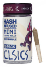CLSICS: Deep Purple Hash Infused .3g Pre-Roll 10-Pack/3g (I)