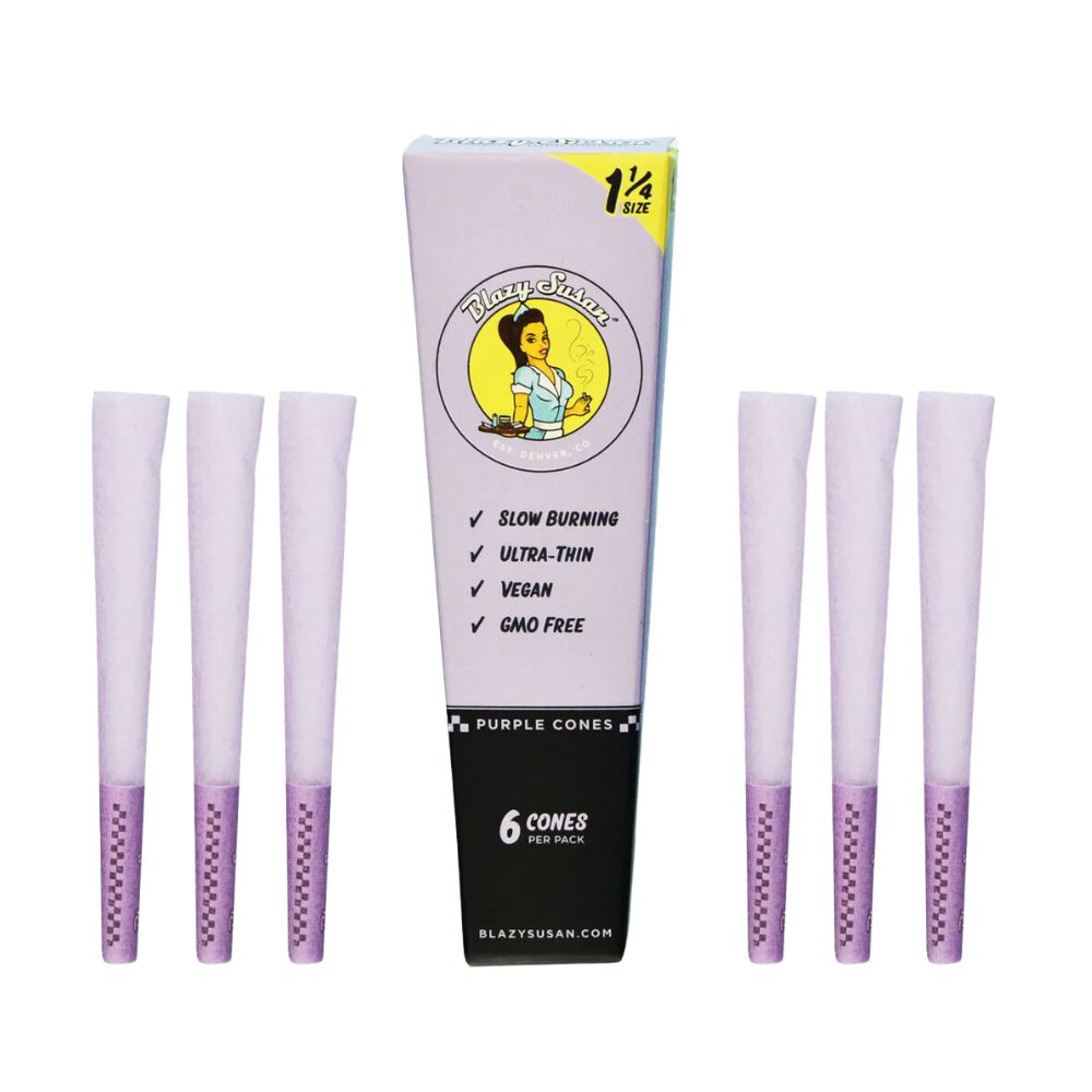 PURPLE PAPER CONES (6PK) - BLAZY SUSAN