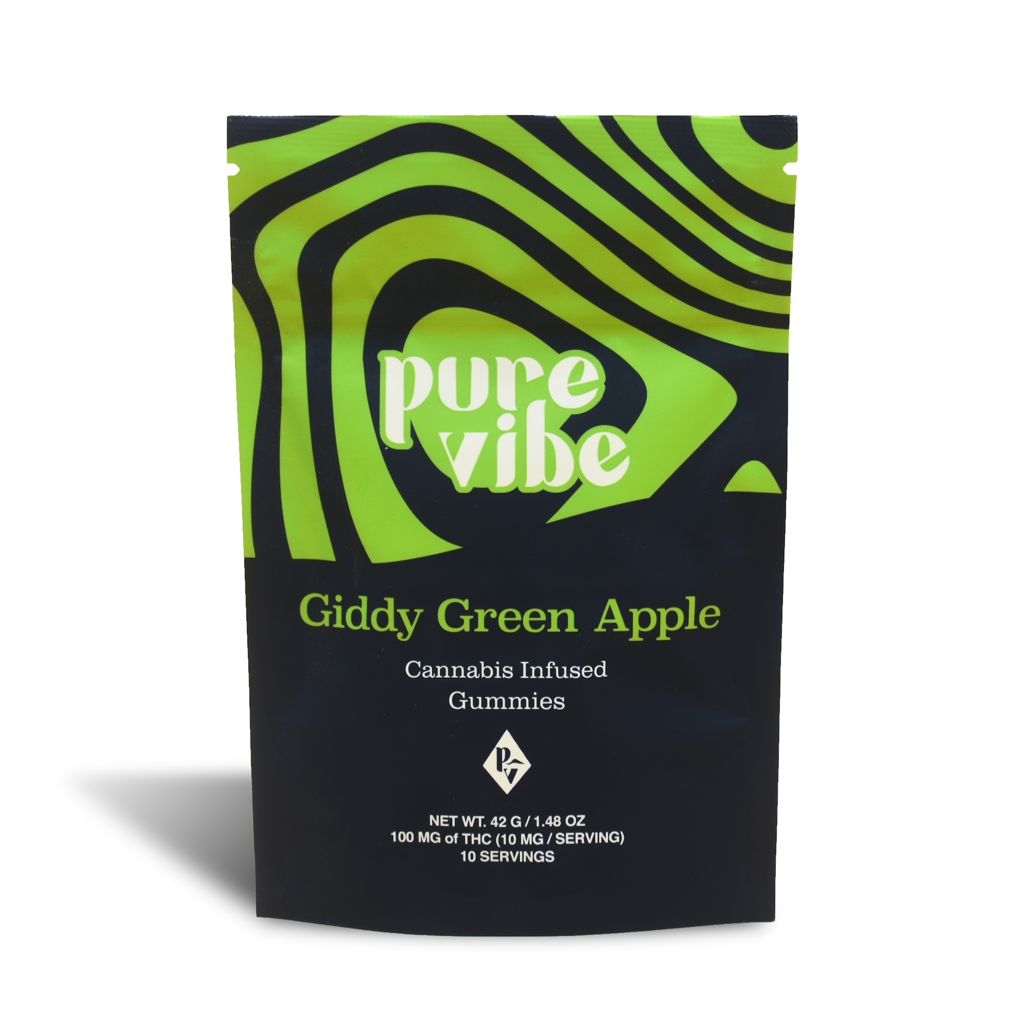 Giddy Green Apple Live Rosin 10mg Gummies 10 Pack | Pure Vibe