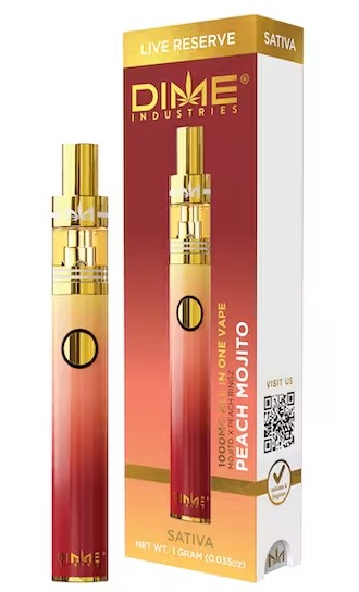 Dime 1g Peach Mojito Live Resin AIO Disposable