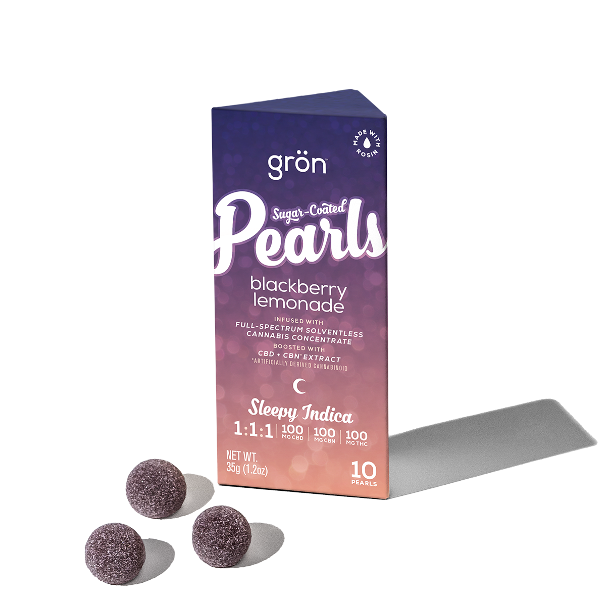 Gron | Pearls | Blackberry Lemonade 10pk | 1:1:1 THC:CBD:CBN Gummies