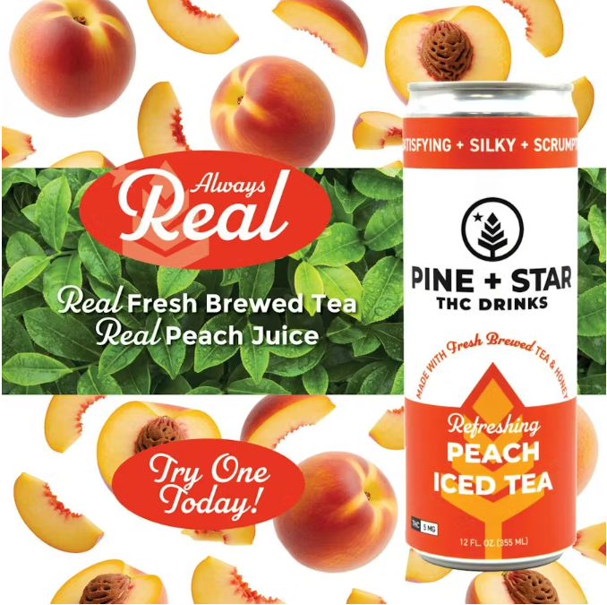 Pine + Star Peach Iced Tea 5mg 12oz