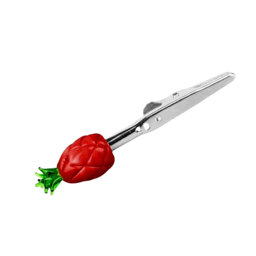 Pineapple Glass Roach Clip - Red
