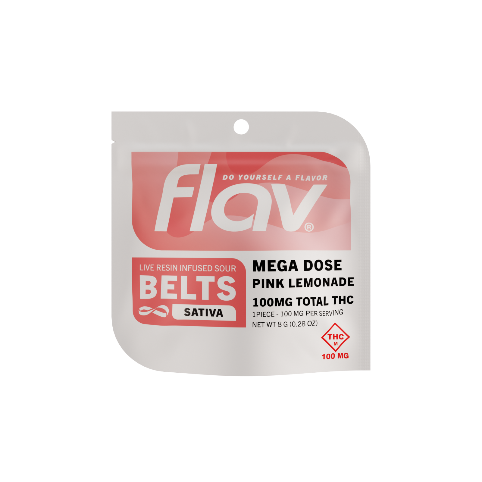 FLAV - SOUR PINK LEMONADE MEGA DOSE LIVE RESIN GUMMY BELT 100MG